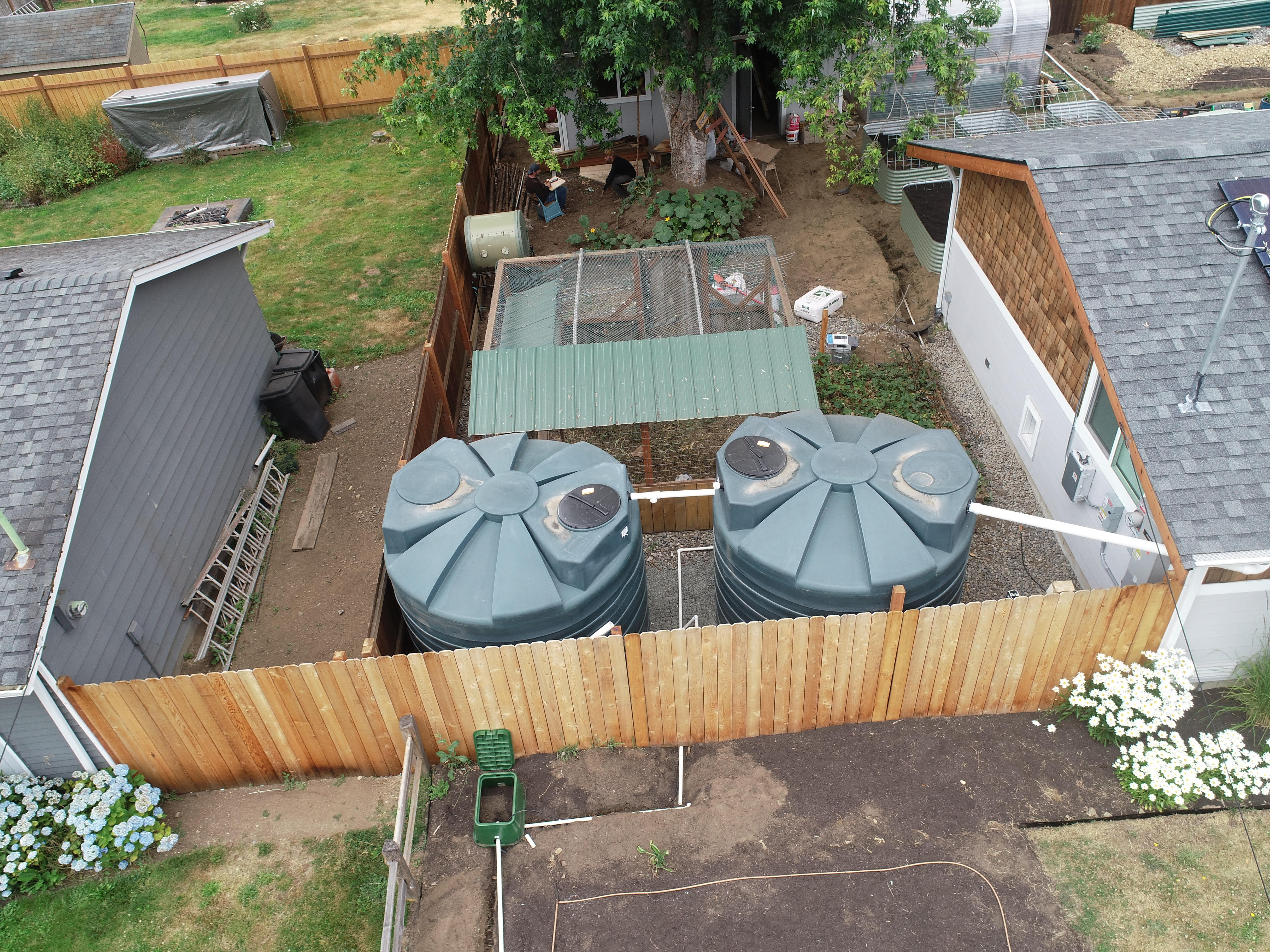 3100 Gallon Water Storage Tank | Installed by Rain Dog Designs, Gig Harbor, WA | BushmanUSA.com